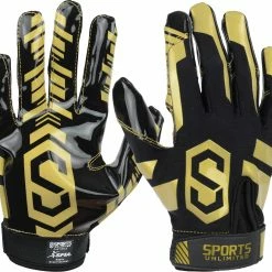 Coupon ✨ Sports Unlimited Clutch Adult Receiver Football Gloves White/Gold 🔥 -football sales Store 1511 fgar blackgold l mainProductImage FullSize