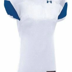 Coupon 🎁 Under Armour Encounter Youth Custom Football Jersey White/Navy 👍 -football sales Store 429 ufj165y whiteroyal mainProductImage FullSize