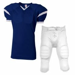 Hot Sale 😍 A4 Rollout Youth/Adult Custom Football Uniform with Integrated Football Pants White/Red ❤️ -football sales Store 488 n4265 su fpdn navywhite mainProductImage FullSize