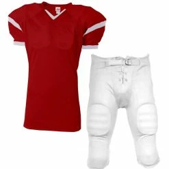 Hot Sale 😍 A4 Rollout Youth/Adult Custom Football Uniform with Integrated Football Pants White/Red ❤️ -football sales Store 488 n4265 su fpdn redwhite mainProductImage FullSize
