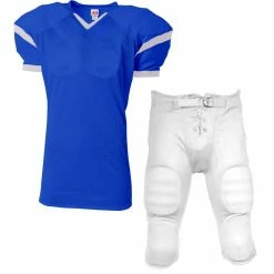 Hot Sale 😍 A4 Rollout Youth/Adult Custom Football Uniform with Integrated Football Pants White/Red ❤️ -football sales Store 488 n4265 su fpdn royalwhite mainProductImage FullSize