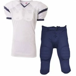 Hot Sale 😍 A4 Rollout Youth/Adult Custom Football Uniform with Integrated Football Pants White/Red ❤️ -football sales Store 488 n4265 su fpdn whitenavy mainProductImage FullSize