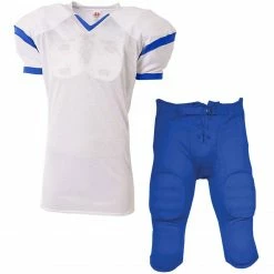 Hot Sale 😍 A4 Rollout Youth/Adult Custom Football Uniform with Integrated Football Pants White/Red ❤️ -football sales Store 488 n4265 su fpdn whiteroyal mainProductImage FullSize