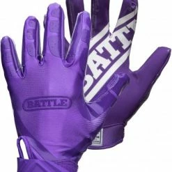 Discount 🎉 Battle Sports Double Threat Youth Receiver Gloves Purple 🤩