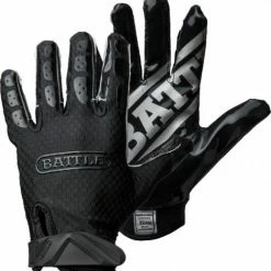 Best Sale ⌛ Battle Sports Triple Threat Adult Receiver Gloves Black ✔️