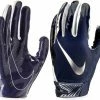 Best Sale 🤩 Nike Vapor Jet 5.0 Adult Football Gloves Navy/Navy/Chrome 🎉