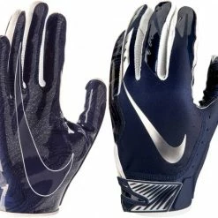 Best Sale 🤩 Nike Vapor Jet 5.0 Adult Football Gloves Navy/Navy/Chrome 🎉