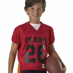 Promo ✔️ Alleson Hero Youth Custom Flag Football Jersey with Flags Charcoal ⭐