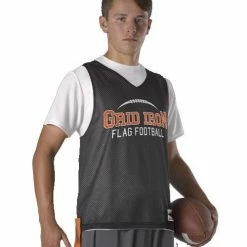 Buy 💯 Alleson Swift Adult/Youth Custom Reversible Flag Football Jersey with Flags Pink/Charcoal 🔔