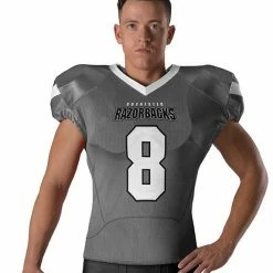 Top 10 🔥 Alleson Youth/Adult Pro Flex Cut Belt Length Custom Football Jersey White/Navy 👏