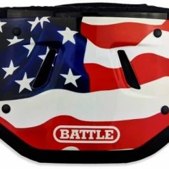 Budget 💯 Battle American Flag 2.0 Chrome Adult Football Back Plate - Red/White/Blue 🧨