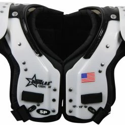 Budget 💯 Douglas SP QBK Adult Football Shoulder Pads - QB / WR / DB White/Black 🌟
